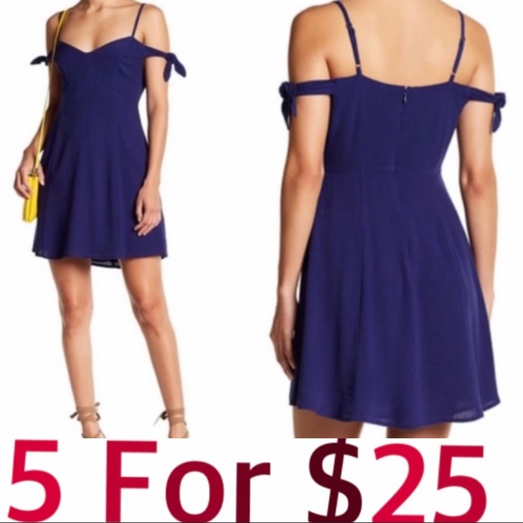 Nordstrom Dresses & Skirts - 💌Astr Navy party mini dress off / cold shoulder